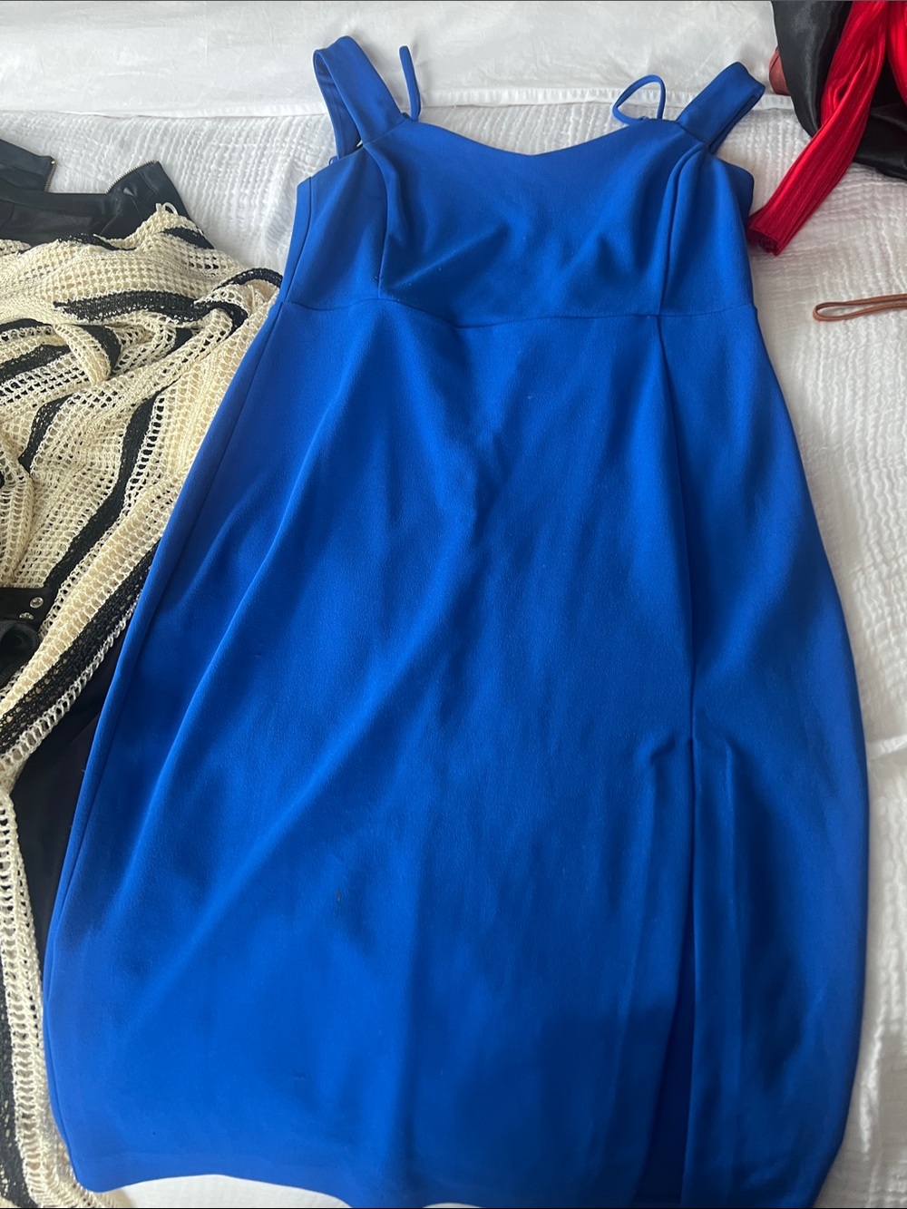 Express Electric Blue Midi Sheath Dress